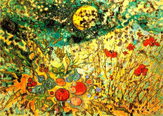 Luna Nuova con Frutta e Papaveri – cm 50 x 70